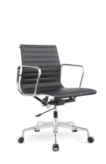 LE-08B Mid-Back Leather Chair