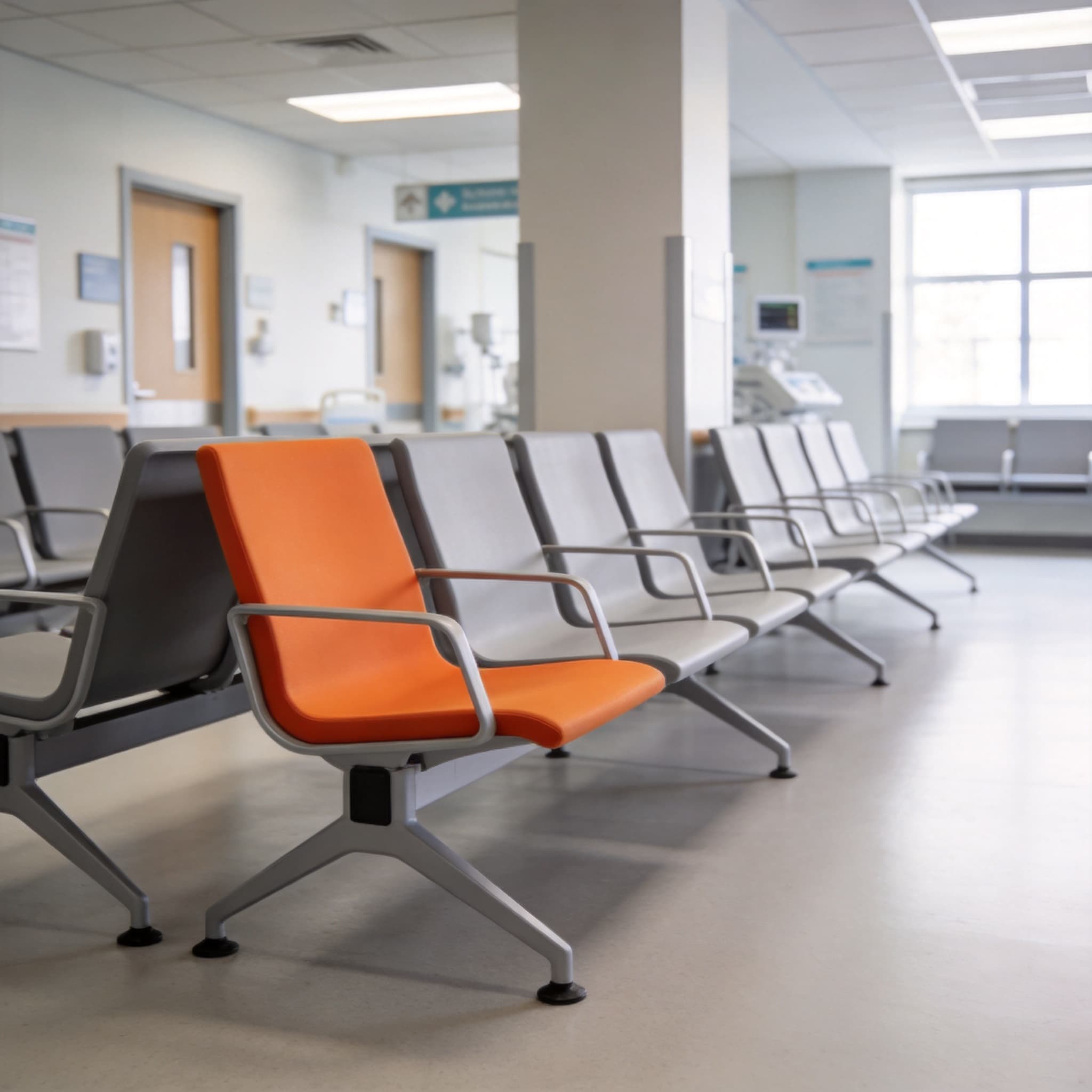 Healthcare waiting area with beam seating