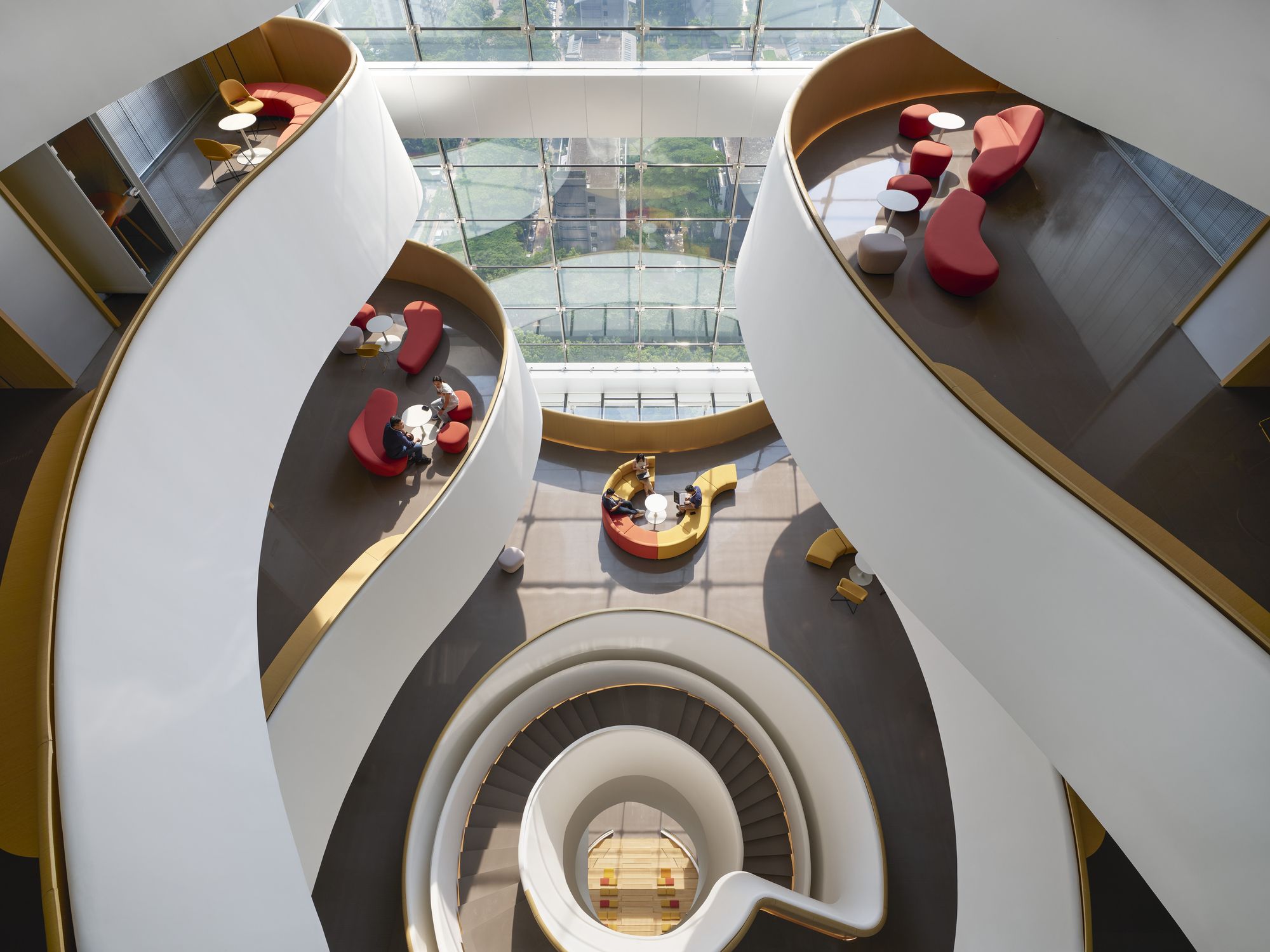 TP-Link curved atrium balconies
