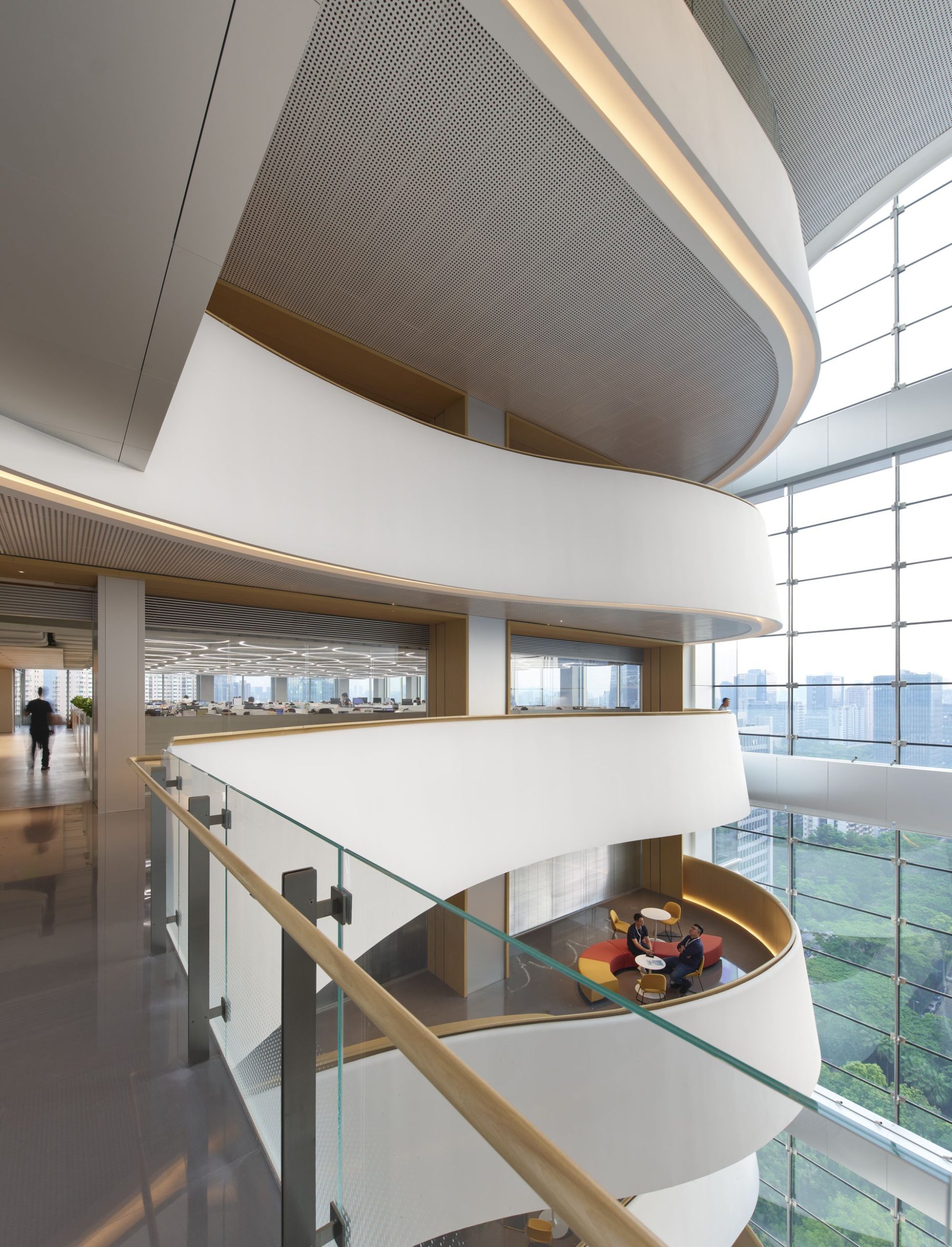 TP-Link collaboration space around the atrium
