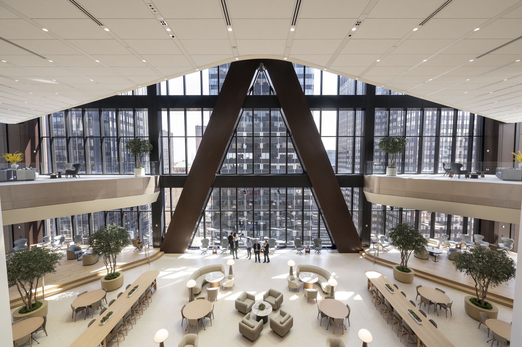 270 Park Avenue by Foster + Partners: A Net-Zero Benchmark for HQ-Grade Office Environment Design in New York 270 Park Avenue lobby monumental staircase