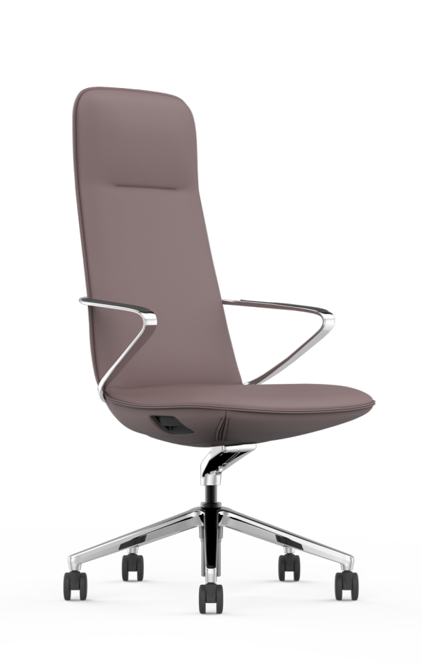 Amola B Mid-Back Leather Chair by Wenyi